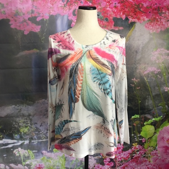 Multicolor Feather Top - Picture 1 of 1
